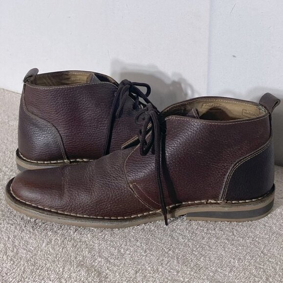 IKON Brown Pebbled Leather High Top Chukka Style Boots 9 - Picture 9 of 12